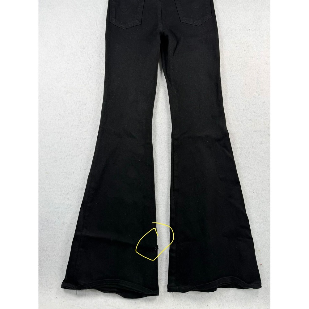 Hudson Bullocks High Rise Lace Up Flare Jeans Coated Black Size 24 - Picture 8 of 9